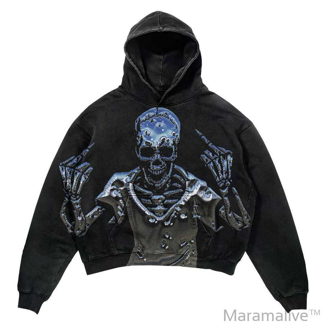 Men's Punk Design Printed Hoodie