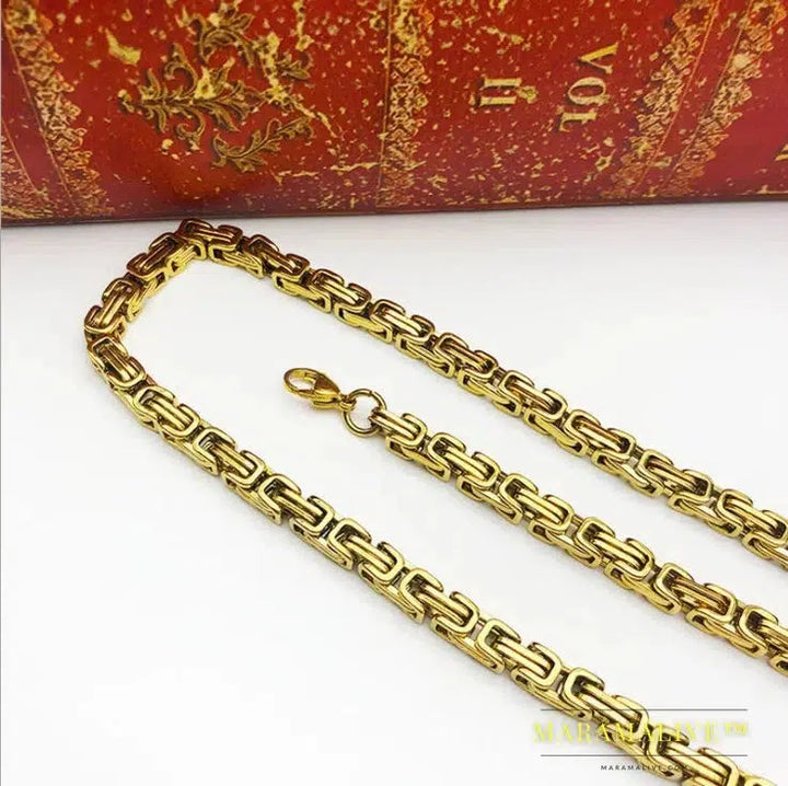 Men's Stainless Steel King Chain Necklace with Pendant