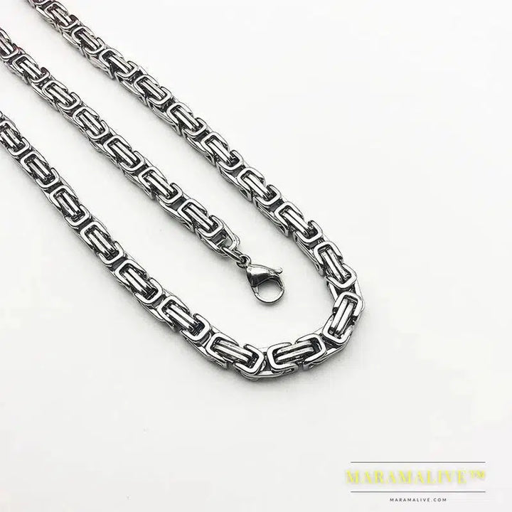 Men's Stainless Steel King Chain Necklace with Pendant