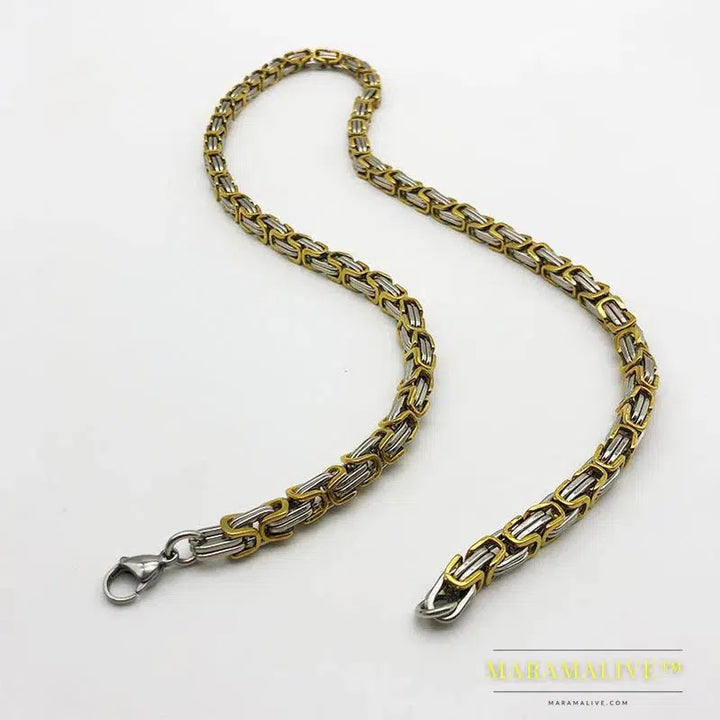 Men's Stainless Steel King Chain Necklace with Pendant