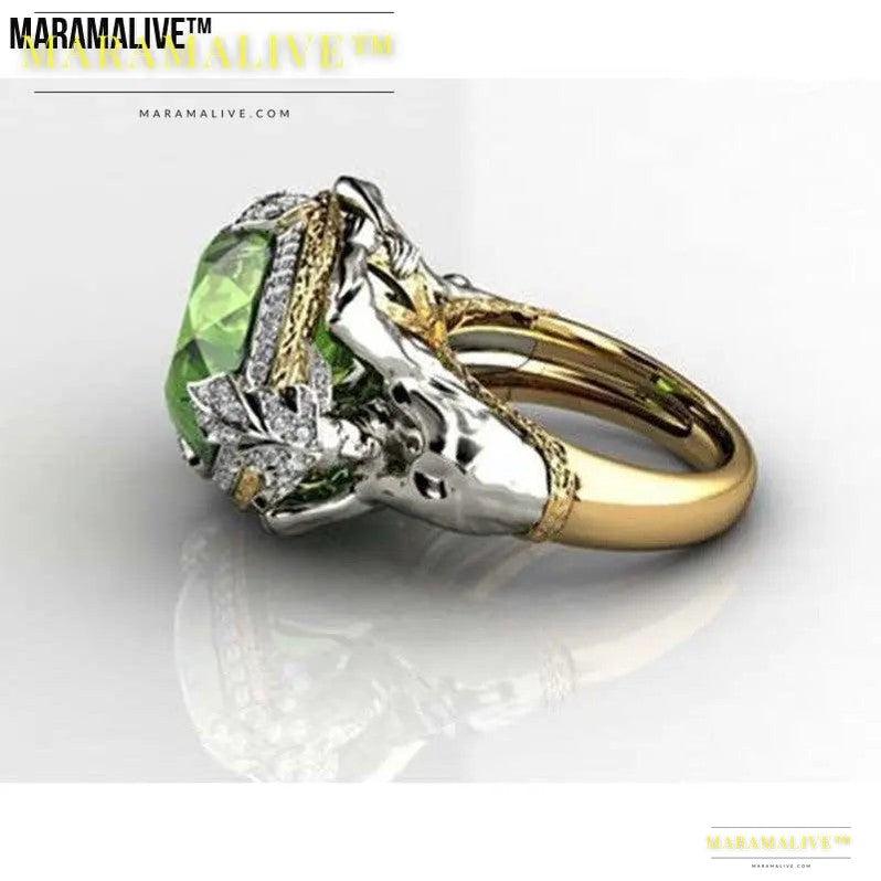 Mermaid green diamond ring