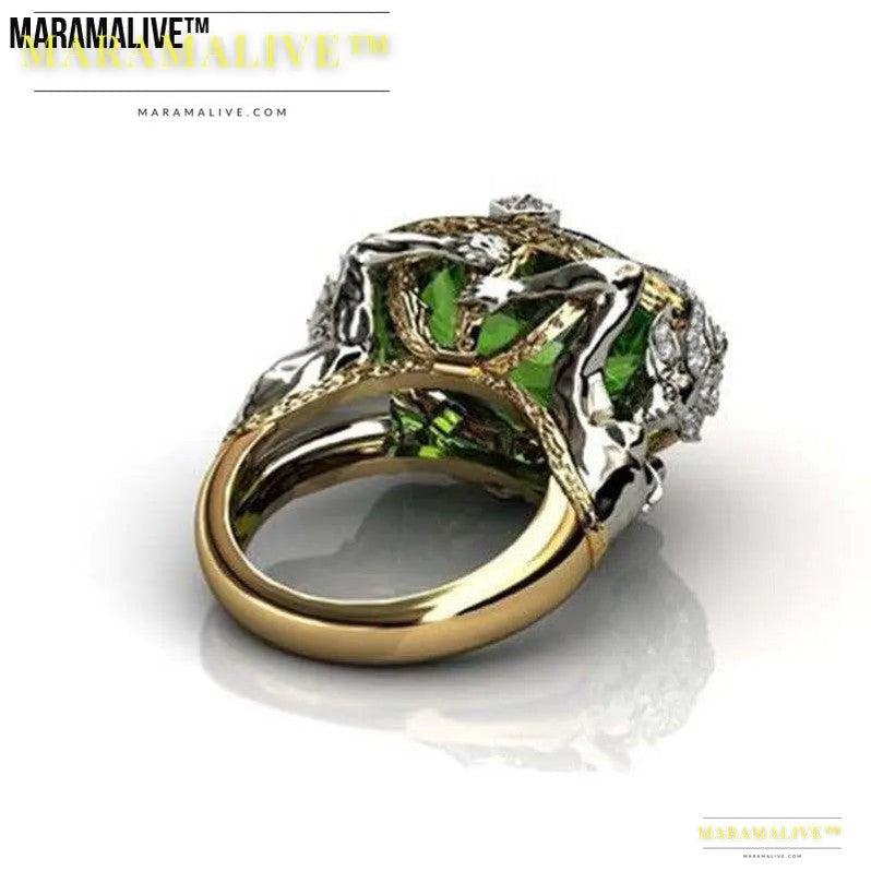 Mermaid green diamond ring