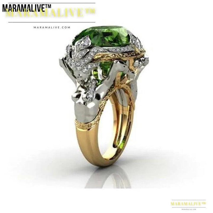 Mermaid green diamond ring