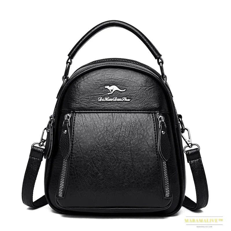 Mini Leather Backpacks For Women Multifunction Travel Backpack Kangaroo Backpacks Sac A Dos School Bags For Teenage Girls