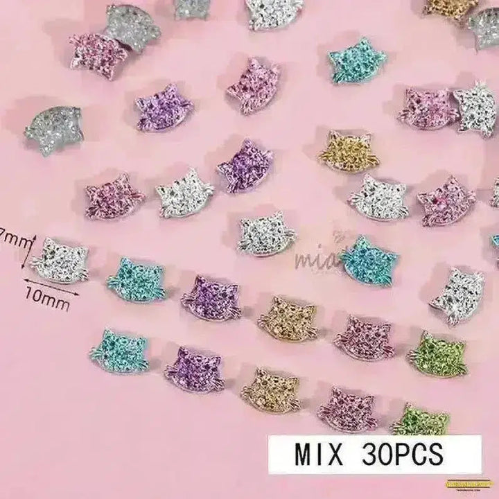 Mix 3D Nail Art Punk Silver Pearl Shape Gothic Design Luxury Charms Manicure Tips Rhinestones Decoration