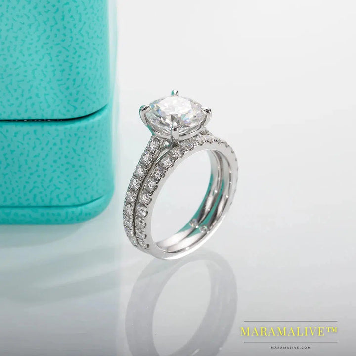 Moissanite Bridal Sets: Silver Bands for Your Love