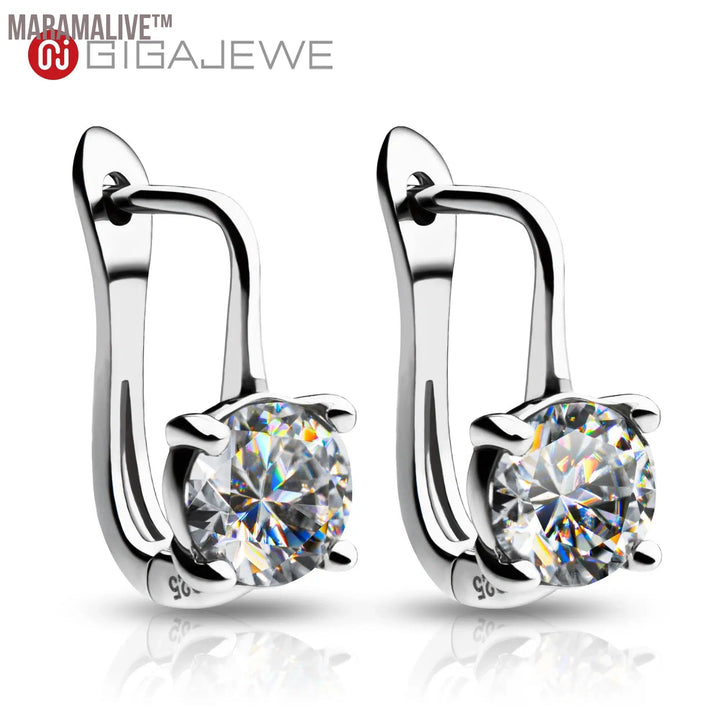 Moissanite D Color VVS1 Total 2ct S925 Silver Drop Earring 18K Gold Plated Diamond Test Passed Jewelry Woman Girl Gift