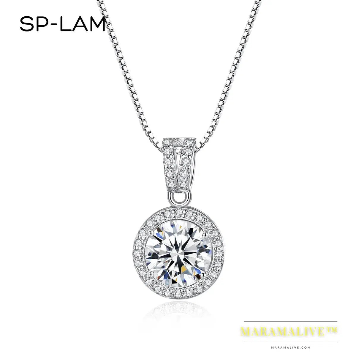 Moissanite Diamond Pendant Necklaces For Women 925 Sterling Silver Luxury Chain Trending Iced Bling Wedding Jewelry