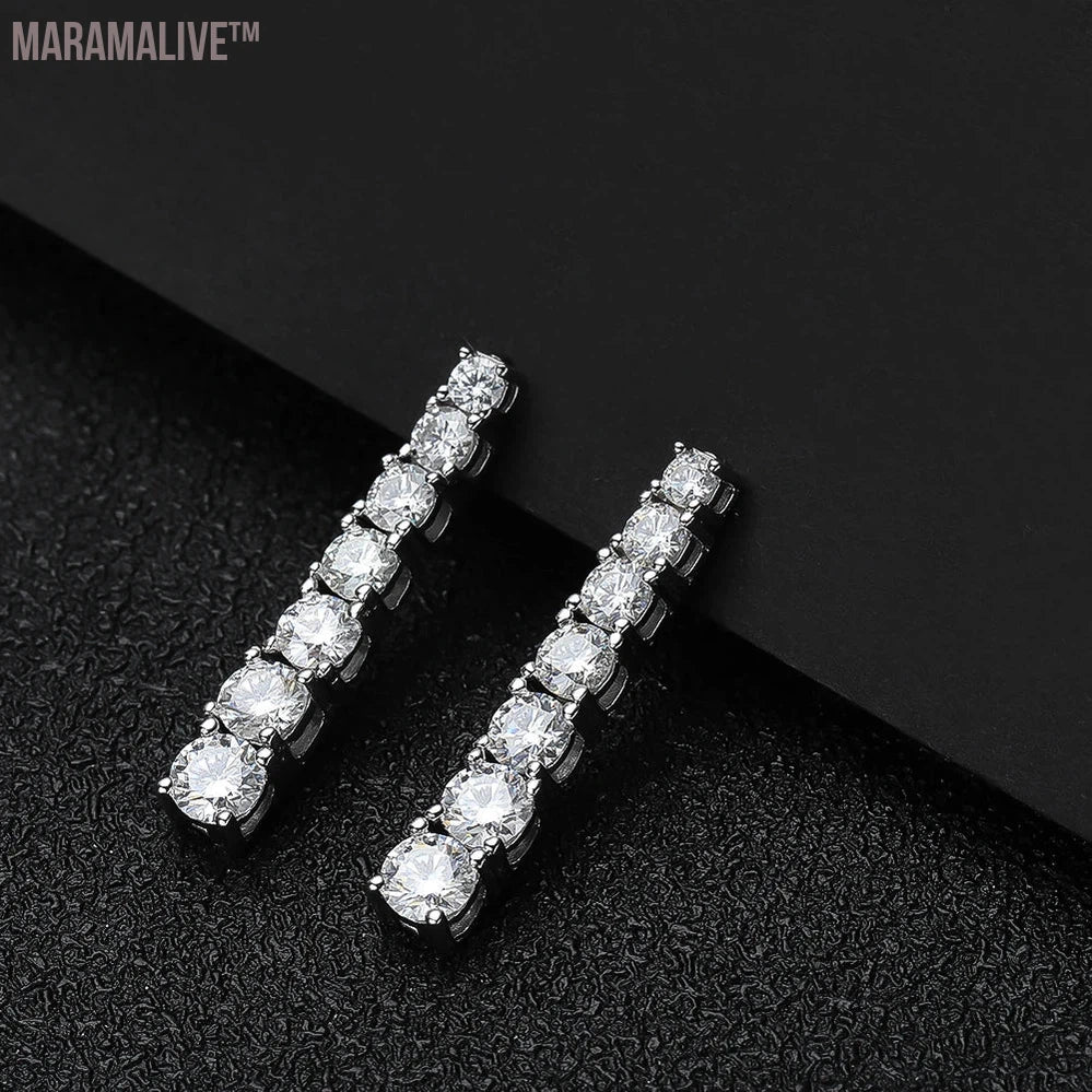 Moissanite Pendent Earrings for Woman Wedding Jewely with GRA s925 Sterling Sliver Plated 18k White Gold Earring