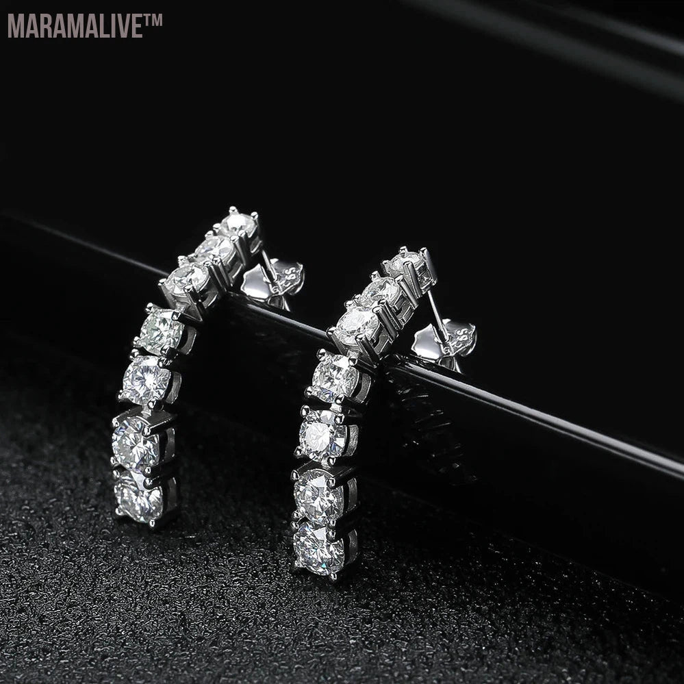 Moissanite Pendent Earrings for Woman Wedding Jewely with GRA s925 Sterling Sliver Plated 18k White Gold Earring