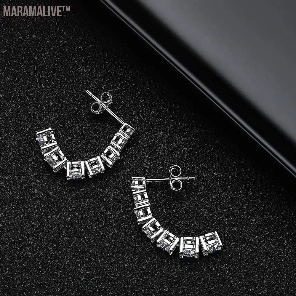 Moissanite Pendent Earrings for Woman Wedding Jewely with GRA s925 Sterling Sliver Plated 18k White Gold Earring