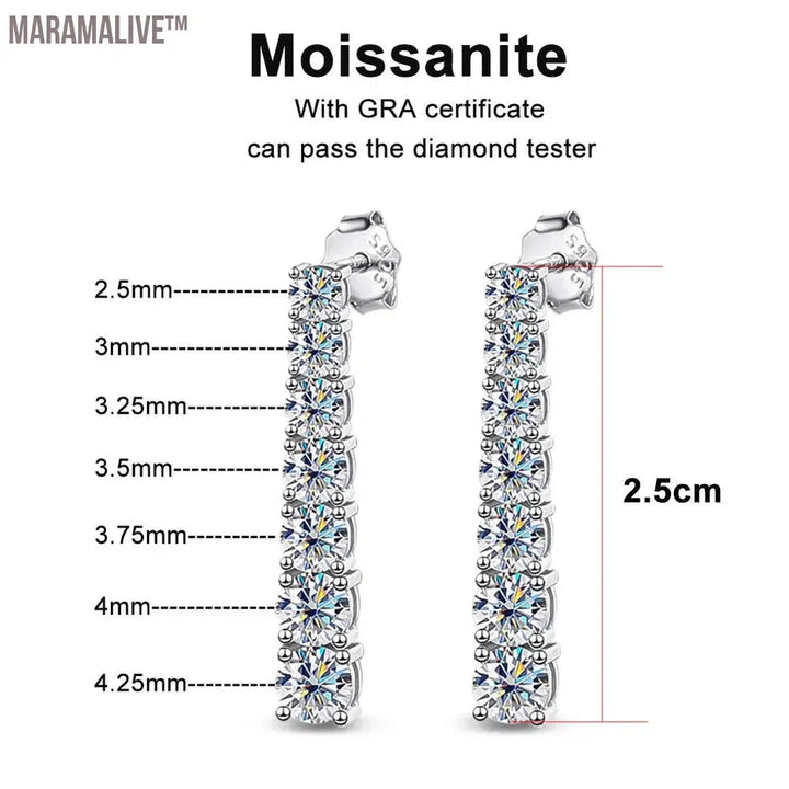 Moissanite Pendent Earrings for Woman Wedding Jewely with GRA s925 Sterling Sliver Plated 18k White Gold Earring