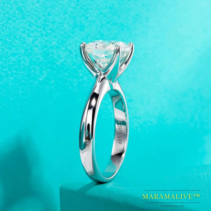 Moissanite Ring in Sterling Silver: Dazzling Elegance