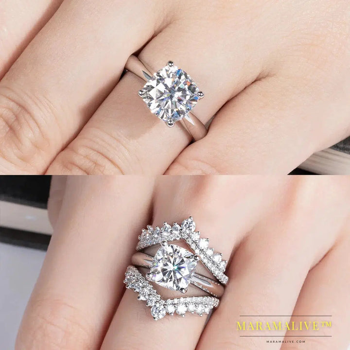 Moissanite Ring in Sterling Silver: Dazzling Elegance