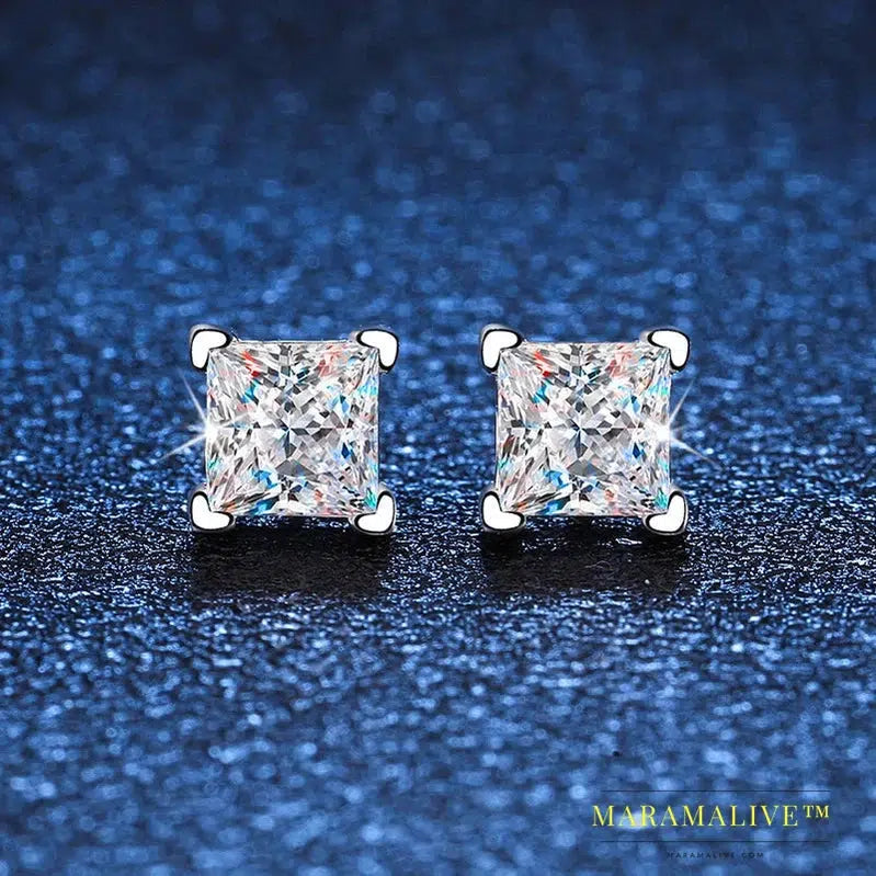 Moissanite Stud Earrings For Women Luxury Jewelry Original 925 Sterling Diamond Wedding Party Earring Gift