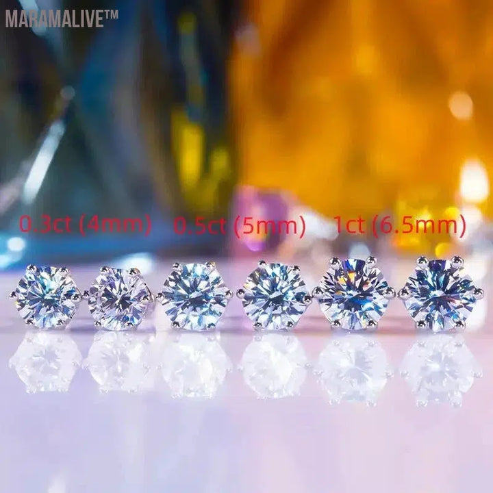 Moissanite Stud Earrings For Women Screw Thread Ear Studs Sterling Silver 925 Jewelry Pass Diamond Test