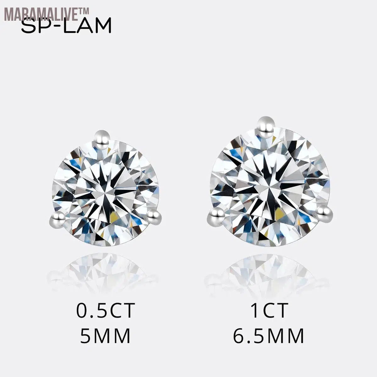 Moissanite Stud Earrings Women Sterling Silver 925 Classic Style Fashion Small Earring Pendants