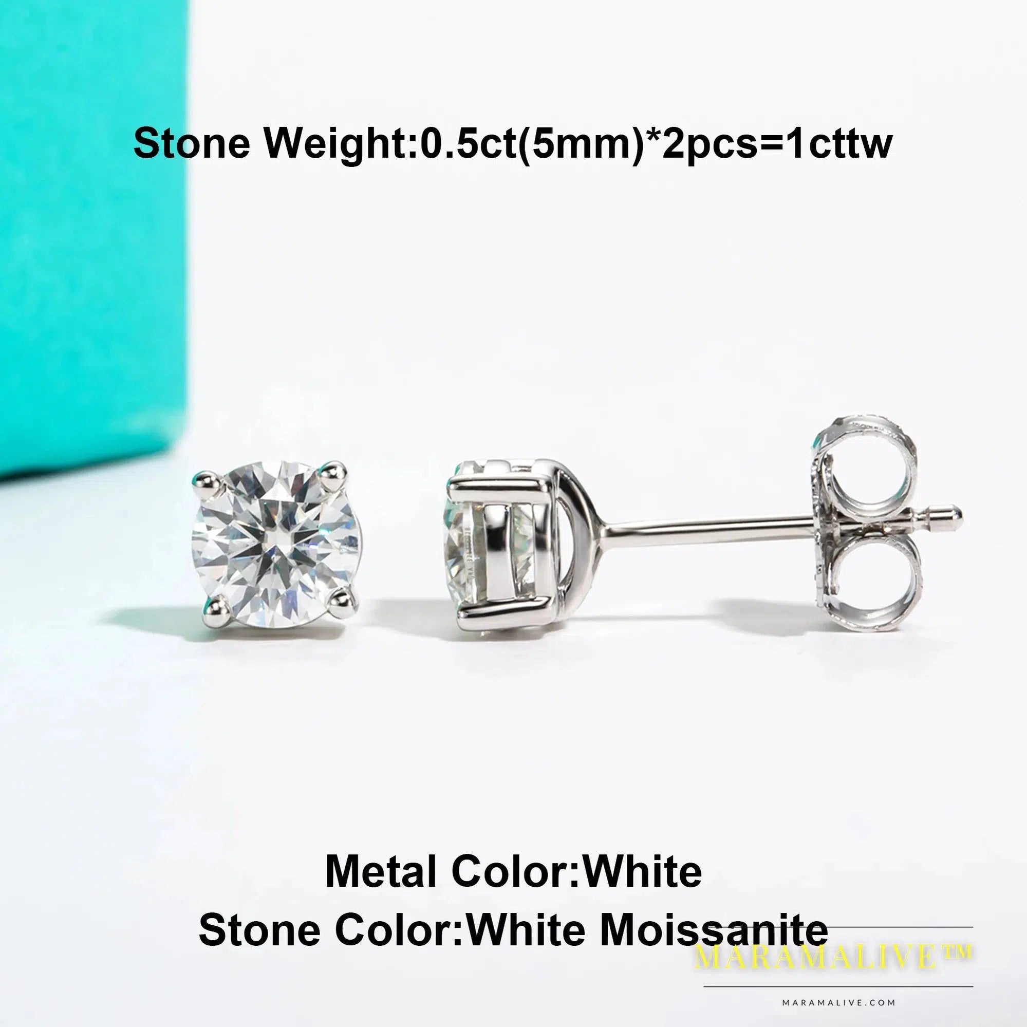 Moissanite Stud Earrings in 14k Gold - Timeless & Durable