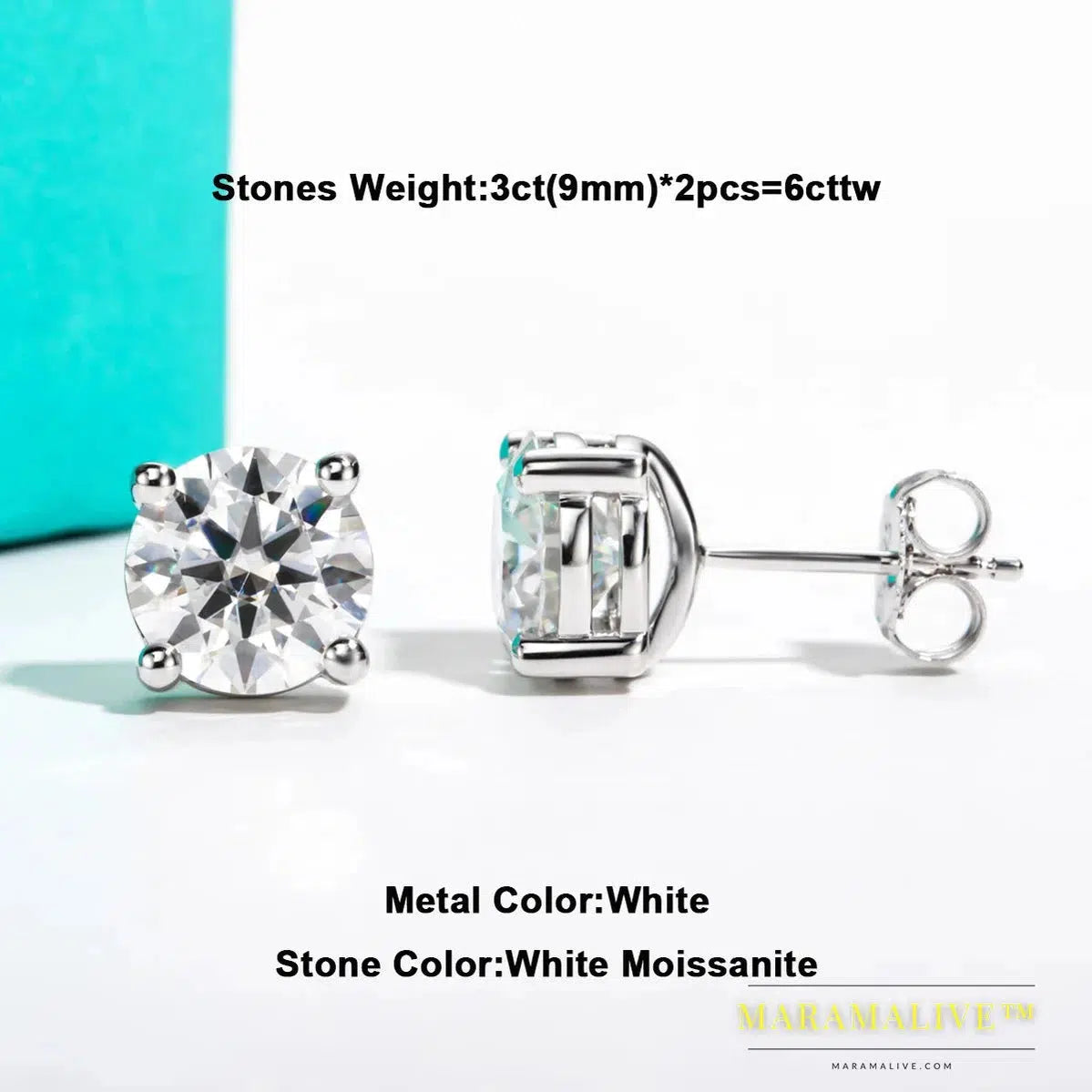 Moissanite Stud Earrings in 14k Gold - Timeless & Durable