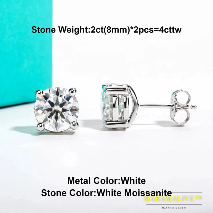 Moissanite Stud Earrings in 14k Gold - Timeless & Durable