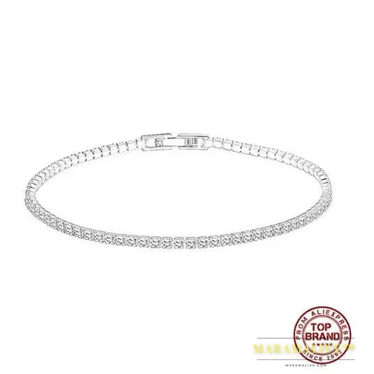 Moissanite Tennis Bracelet - Platinum Silver Gift for Her