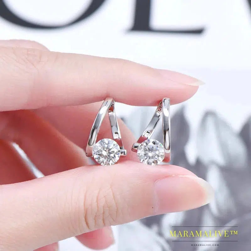 Moissanite Twisted Hoops Earrings for Women Trending Silver 925 Real Fine Jewelry Free Shipping