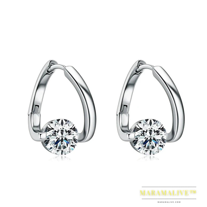 Moissanite Twisted Hoops Earrings for Women Trending Silver 925 Real Fine Jewelry Free Shipping