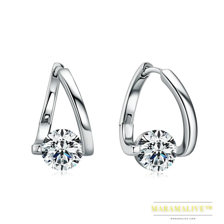 Moissanite Twisted Hoops Earrings for Women Trending Silver 925 Real Fine Jewelry Free Shipping