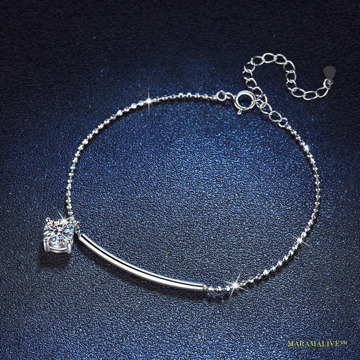 Moissanite Women's Anklet Bracelet - Dazzling Lab-Made Diamond Jewelry