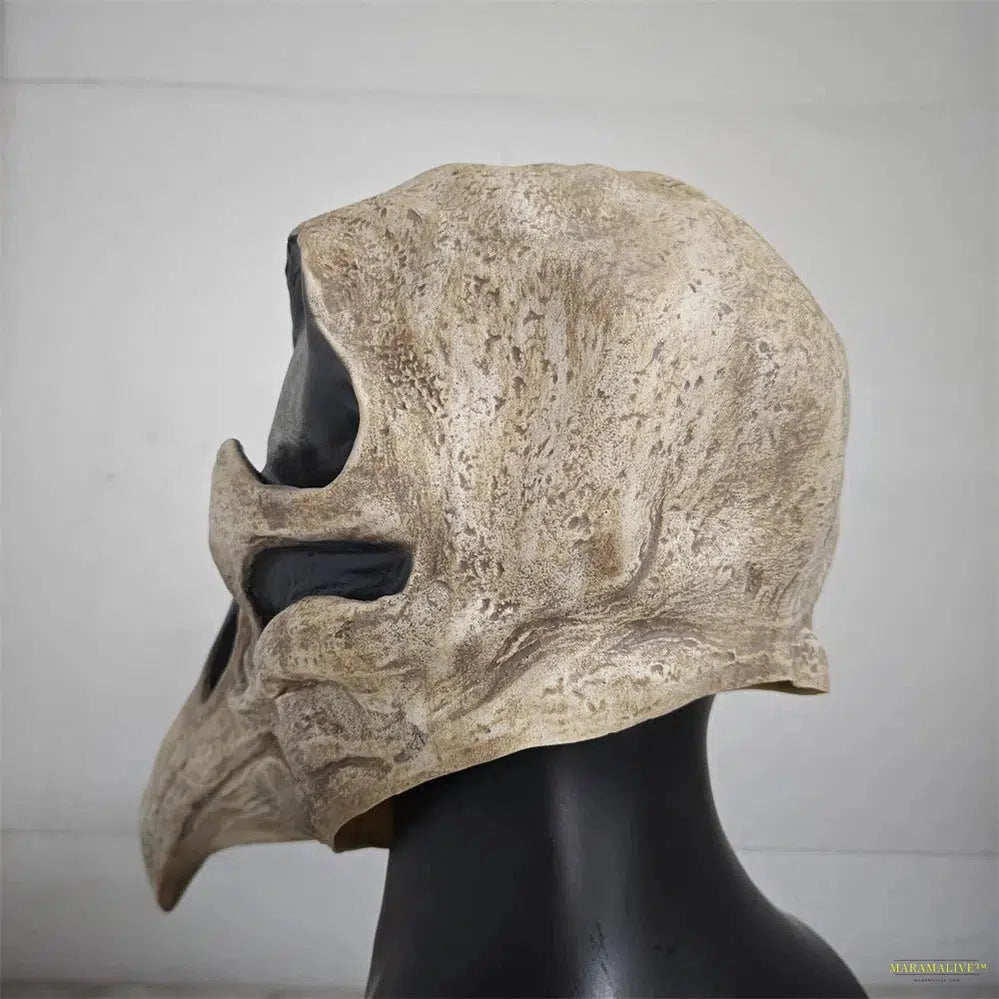 Moon Khonsu Skull Mask Halloween Cosplay Skull Beak Mask White Skull Bird Beak Head Cover Movie Anti-hero Cosplay Party Props