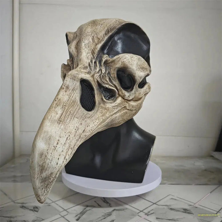 Moon Khonsu Skull Mask Halloween Cosplay Skull Beak Mask White Skull Bird Beak Head Cover Movie Anti-hero Cosplay Party Props