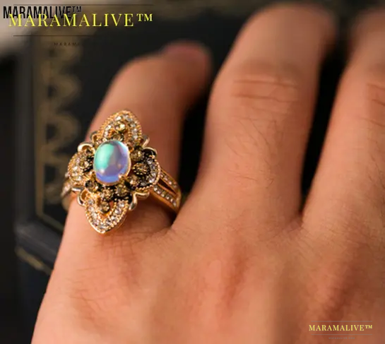 Moonstone Crystal Ring