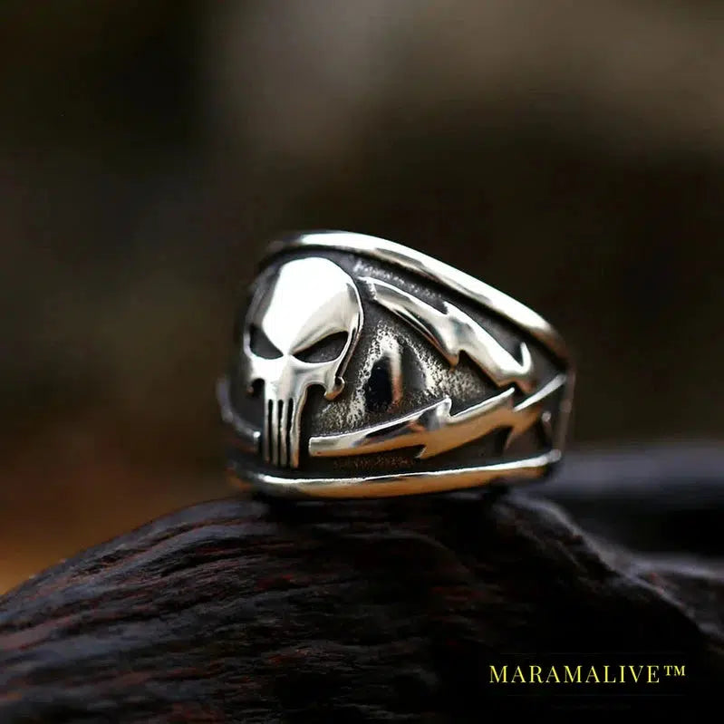 Movie Steel Warrior Men's Ring Skull Shape Ring Men's New Fashion Retro Horror Ring Metal Accessories Jewelry