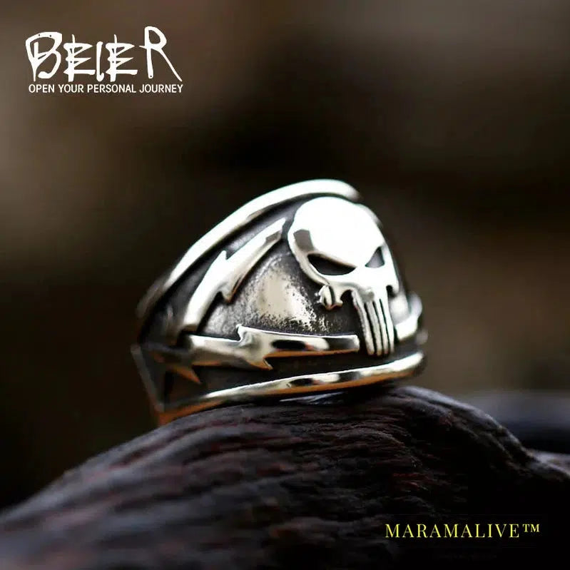 Movie Steel Warrior Men's Ring Skull Shape Ring Men's New Fashion Retro Horror Ring Metal Accessories Jewelry