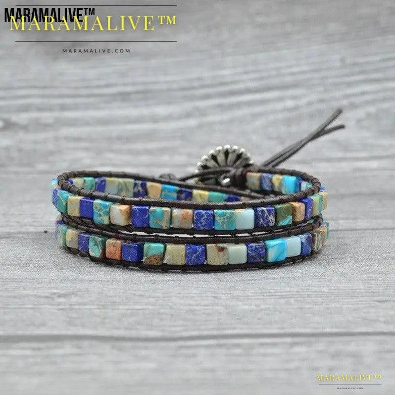 Multi Layer Handwoven Imperial Stone Bracelet