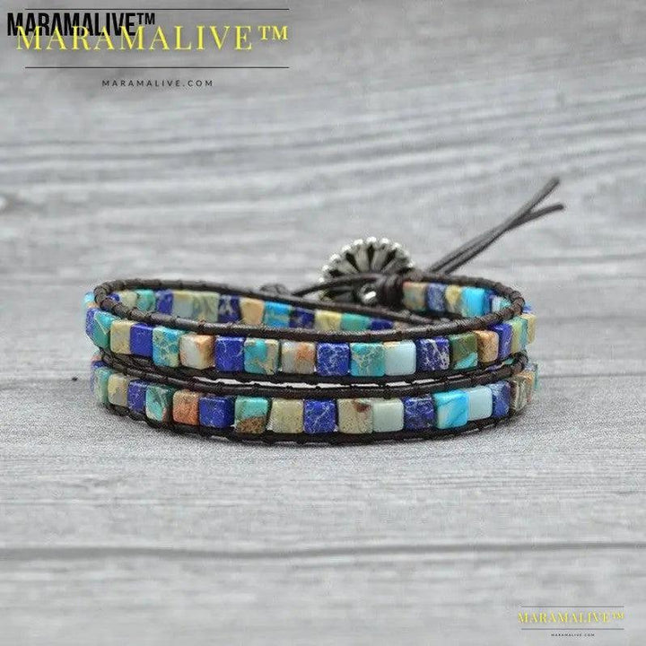 Multi Layer Handwoven Imperial Stone Bracelet