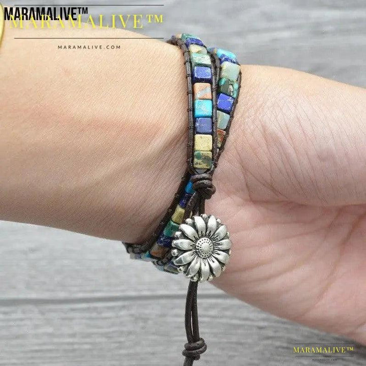 Multi Layer Handwoven Imperial Stone Bracelet