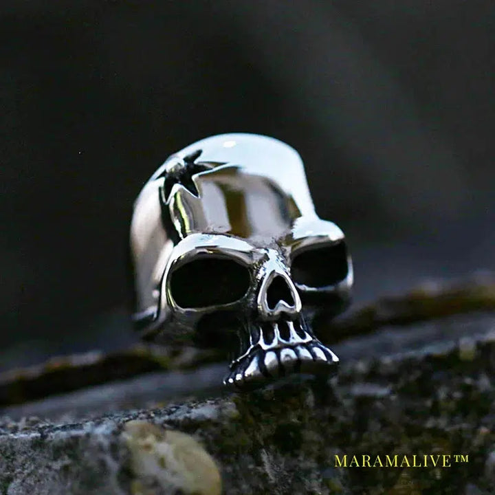 Mysterious Portrait Retro Pattern Skull Ring Biker High Quality Jewelry