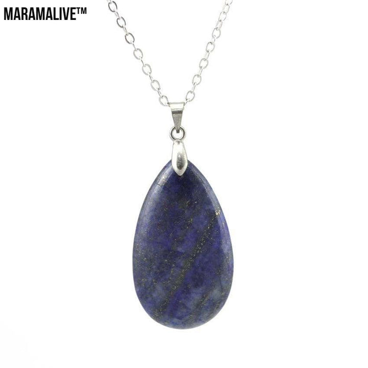 Natural Stone Water Drop Pendant Fashion Simple Multicolor Couple's Pendant Necklace