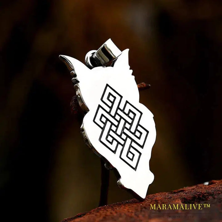 New 316L Stainless Steel Nordic Vikings Runes Amulet Pendant Owl Necklace Owl Runes Necklace Nordic Talisman