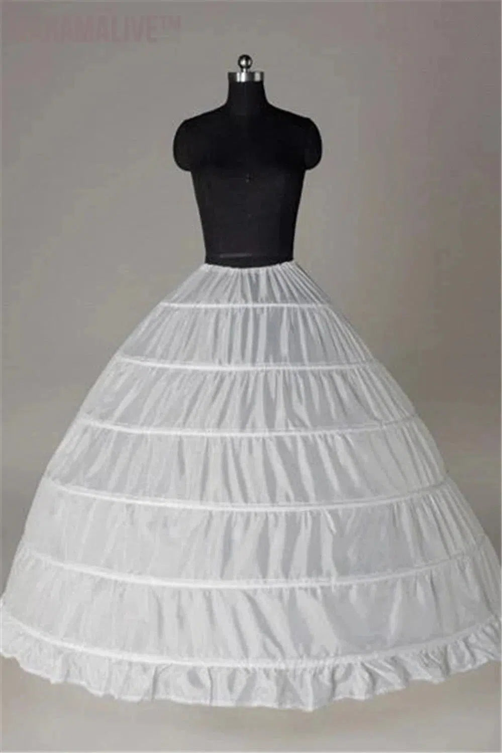 New 6 Hoop Crinoline Black White Long Wedding Petticoat Ball Gown Dress Underskirt Skirt Half Slips Wedding Accessories