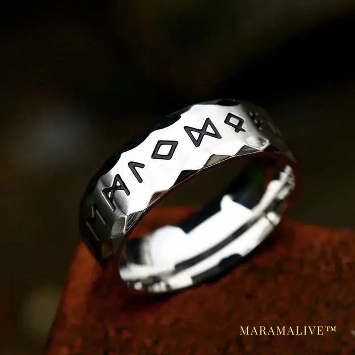 New Arrival Simple Round Viking Runes Words Odin Norse Viking Amulet RETRO Rings