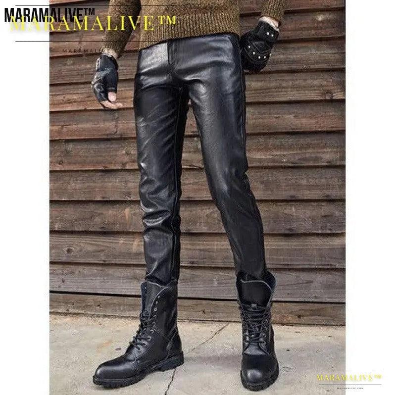 New Arrival Vegan-Friendly Leather Retro Slim Fit Biker Pants