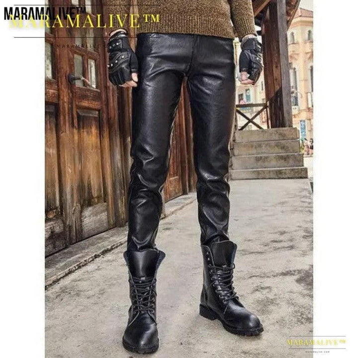 New Arrival Vegan-Friendly Leather Retro Slim Fit Biker Pants