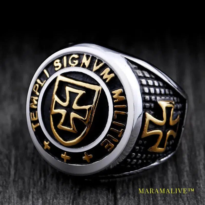 New Arrival cross Knights Templars ring men stainless steel unique exquisite vintage ring jewelry