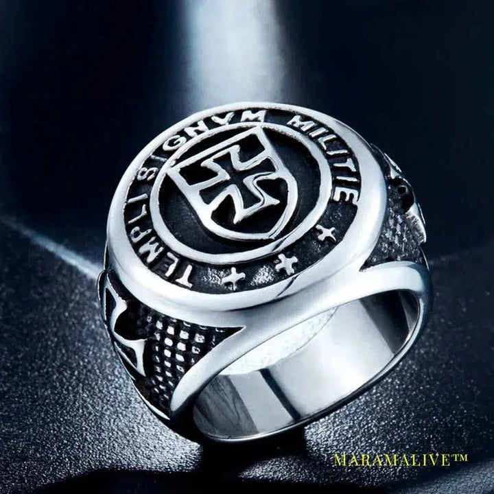 New Arrival cross Knights Templars ring men stainless steel unique exquisite vintage ring jewelry