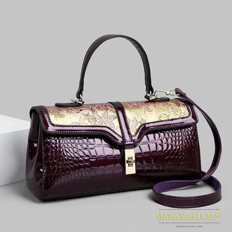 New Arrivals Luxury Women Bag Patent Leather Floral Ladies Totes High-quality Fashionable Large Capacity Women's Crossbody Bags