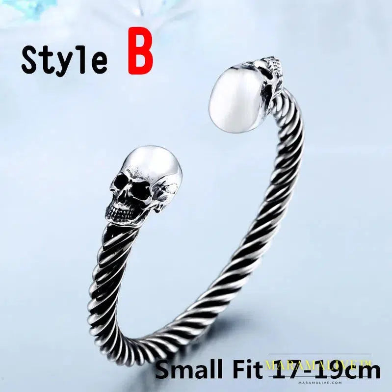 New Cool Punk Skull Bracelet For Man 316 Stainless Steel love Bangle Man's High Quality Jewelry BRG-012