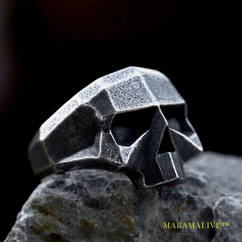 New Creative Design 316L Stainless Steel Skull Ring For Men Biker Hip Hop Men's Ring