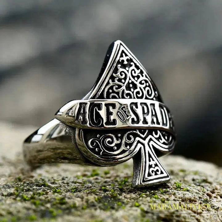 New Creative Design High Quality Ace Of Spade Playing Card Ring For Men Punk Hip Hop